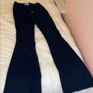 black flare jeans